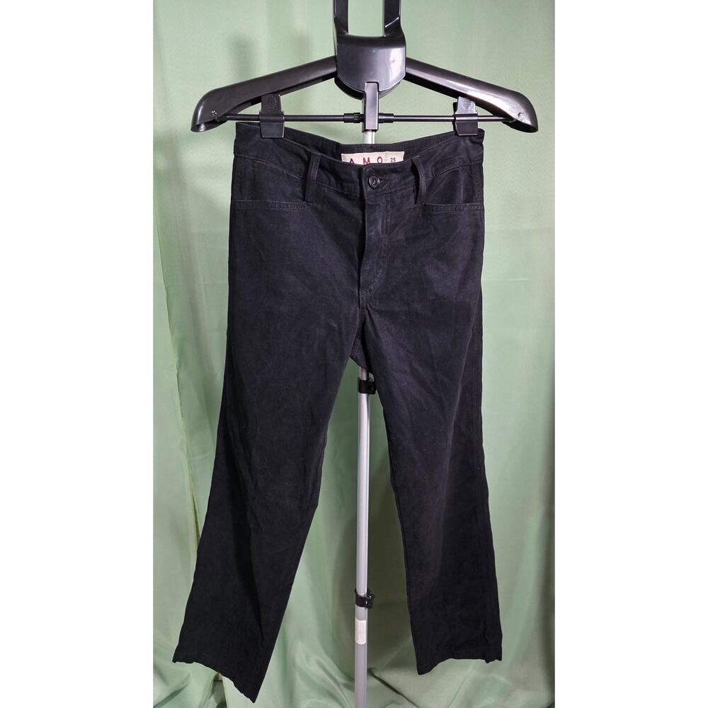 AMO Libby Straight Leg mid rise Trouser in Black Size 25 NWT